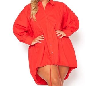 Oversized button up shirt dress